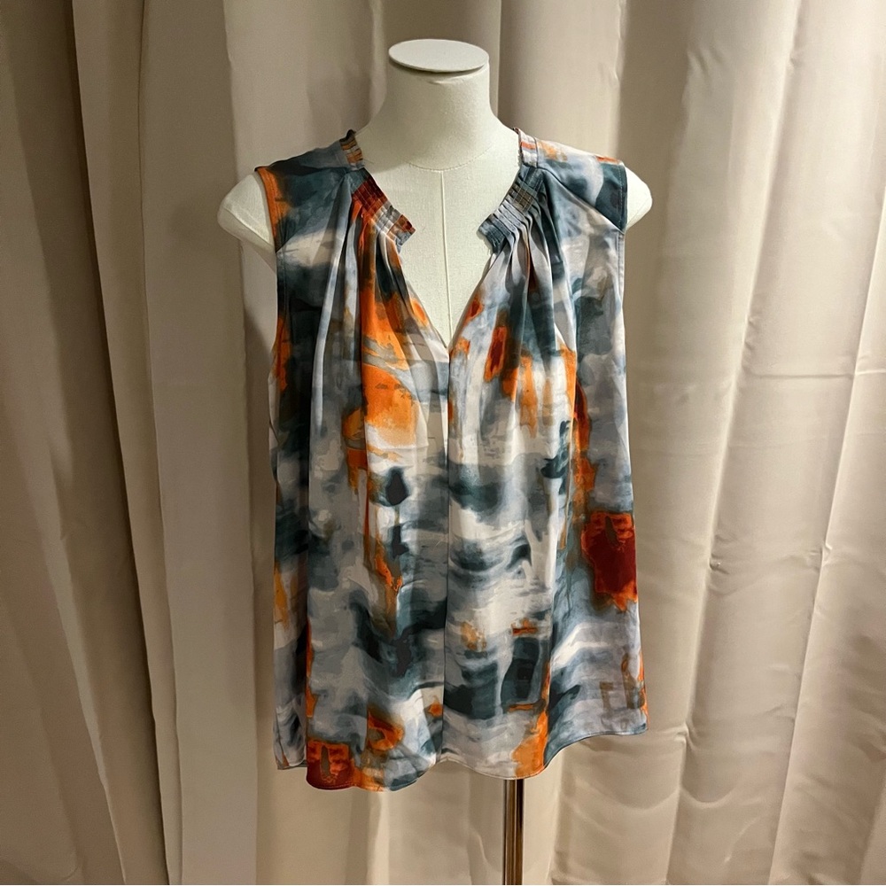 Simply Vera Vera Wang Blue & Orange Watercolor Sleeveless Camisole